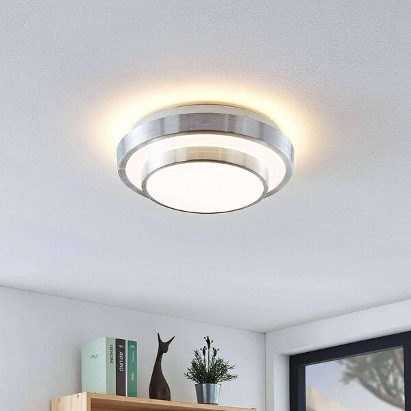 Lindby - Naima Round LED Таванна Лампа Ø29,5 Бяло/Алуминий Lindby