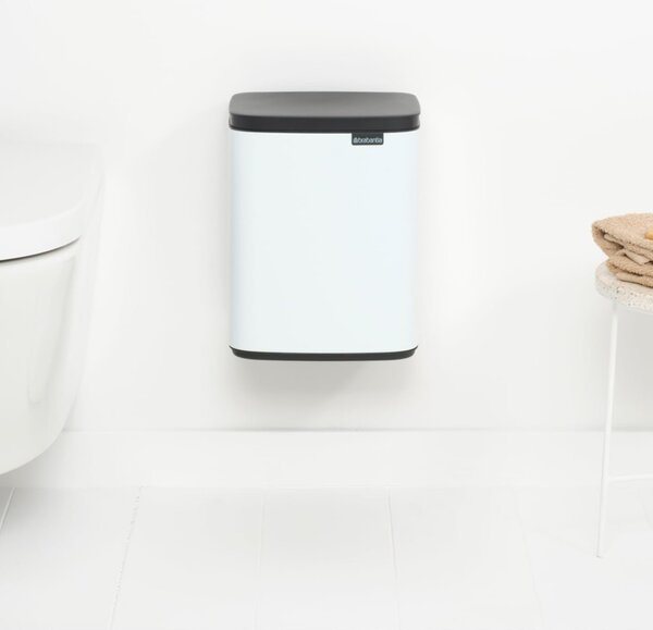 Кош за боклук Brabantia Bo Small 1006627, 7 л, Плавно и безшумно отваряне, Противоплъзгаща основа, Бял