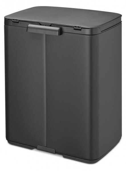 Кош за боклук Brabantia Bo Small 1006635, 12 л, Безшумно и плавно отваряне, Противоплъзгаща основа, Черен