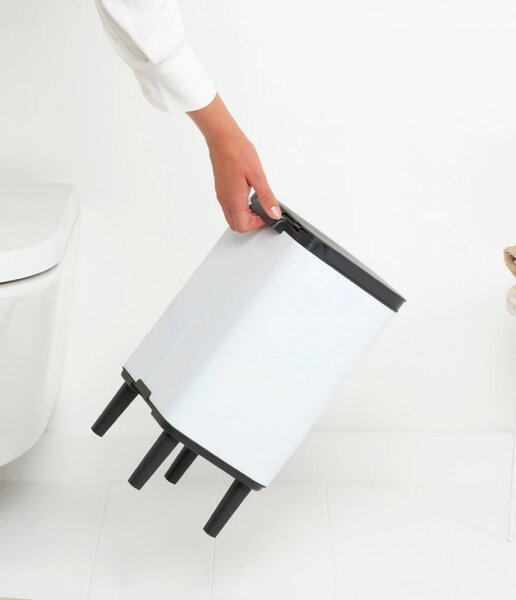 Кош за боклук Brabantia Bo Small Hi 1006643, 7 л, Повдигнат, Плавно и безшумно отваряне, Противоплъзгаща основа, Бял