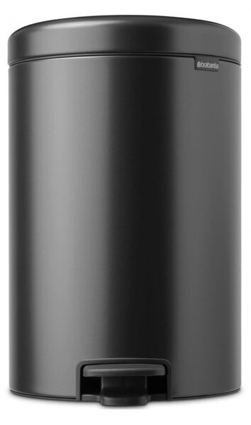 Кош за боклук с педал Brabantia NewIcon 1008846, 20 л, Плавно затваряне, Противоплъзгаща основа, Тъмносив