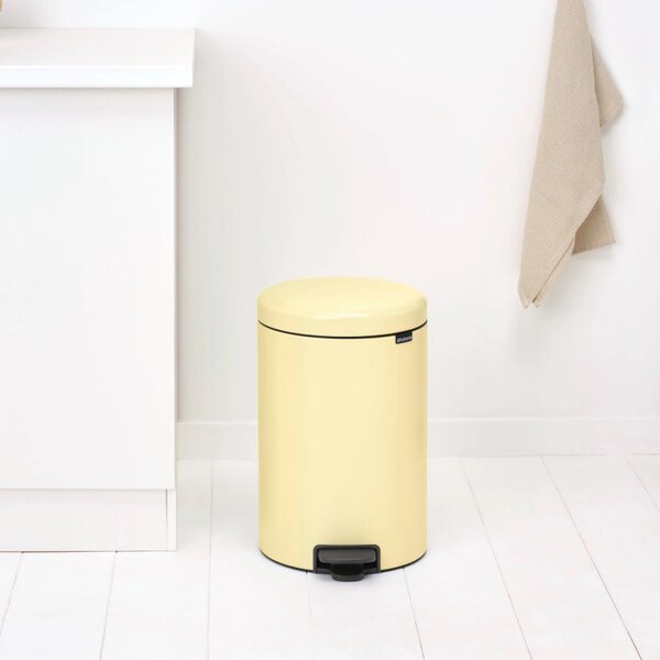 Кош за боклук с педал Brabantia NewIcon 1008848, 20 л, Плавно затваряне, Противоплъзгаща основа, Жълт