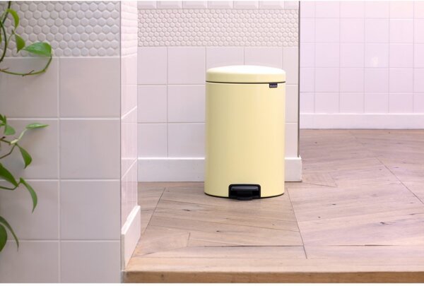 Кош за боклук с педал Brabantia NewIcon 1008848, 20 л, Плавно затваряне, Противоплъзгаща основа, Жълт