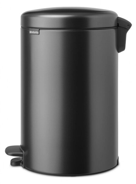 Кош за боклук с педал Brabantia NewIcon 1008846, 20 л, Плавно затваряне, Противоплъзгаща основа, Тъмносив
