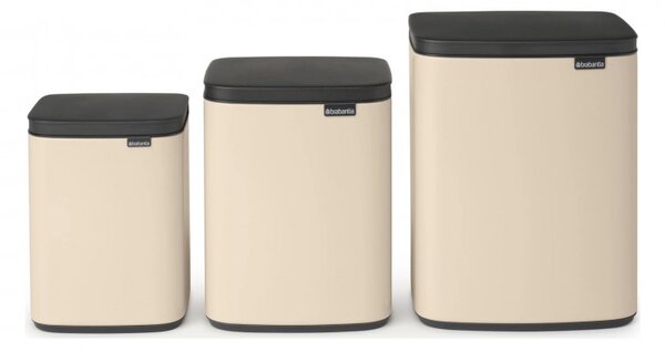 Кош за боклук Brabantia Bo Small 1008865, 4 л, Плавно и безшумно отваряне, Противоплъзгаща основа, Бежов