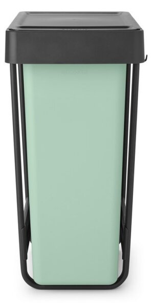 Кош за разделно събиране на боклук Brabantia Sort&Go 1008863, 2x30 л, Вътрешен монтаж с телескопична рамка, Сив/зелен