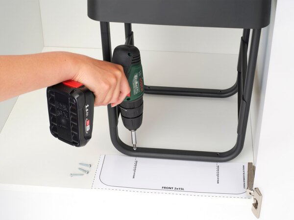 Кош за разделно събиране на боклук Brabantia Sort&Go 1008862, 2x15 л, Вътрешен монтаж с телескопична рамка, Сив/зелен