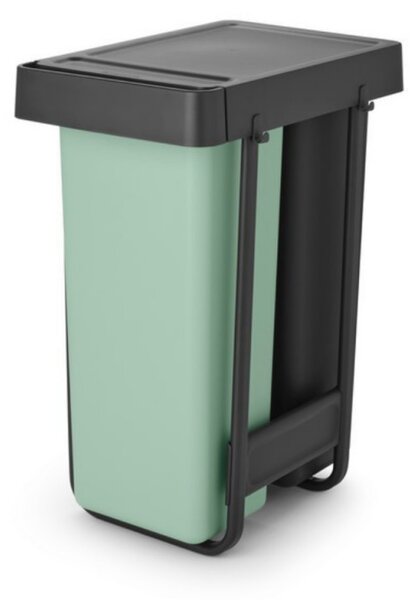 Кош за разделно събиране на боклук Brabantia Sort&Go 1008863, 2x30 л, Вътрешен монтаж с телескопична рамка, Сив/зелен