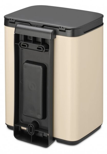 Кош за боклук Brabantia Bo Small 1008865, 4 л, Плавно и безшумно отваряне, Противоплъзгаща основа, Бежов
