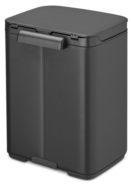 Кош за боклук Brabantia Bo Small 1008866, 4 л, Плавно и безшумно отваряне, Противоплъзгаща основа, Минерално покритие, Тъмносив