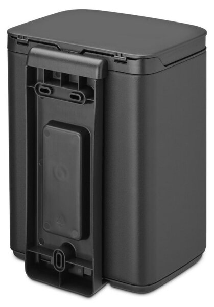 Кош за боклук Brabantia Bo Small 1008866, 4 л, Плавно и безшумно отваряне, Противоплъзгаща основа, Минерално покритие, Тъмносив
