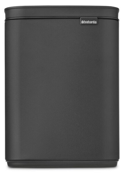 Кош за боклук Brabantia Bo Small 1008866, 4 л, Плавно и безшумно отваряне, Противоплъзгаща основа, Минерално покритие, Тъмносив