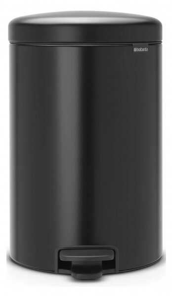 Кош за боклук с педал Brabantia NewIcon 649044, 20 л, Плавно затваряне, Противоплъзгаща основа, Черен
