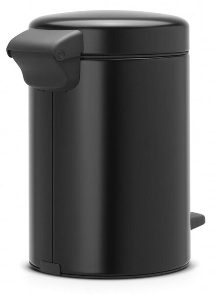 Кош за боклук с педал Brabantia NewIcon 649001, 3 л, Плавно затваряне, Противоплъзгаща основа, Черен