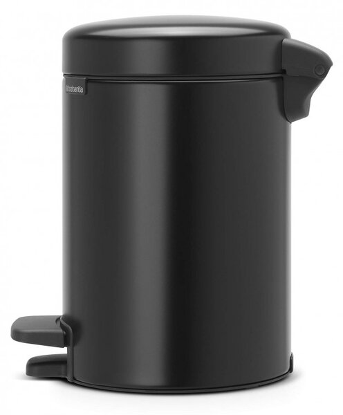 Кош за боклук с педал Brabantia NewIcon 649001, 3 л, Плавно затваряне, Противоплъзгаща основа, Черен