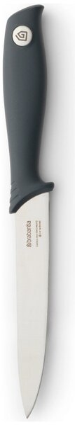 Нож Brabantia Tasty+ 1001165, 13.3 см, Закалена стомана, Устойчив на надраскване и корозия, Тъмносив
