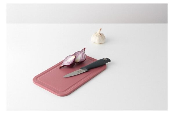 Дъска за рязане Brabantia Tasty+ 1001187, 25x16 см, Нехлъзгаща се, Лесна за почистване, Червен
