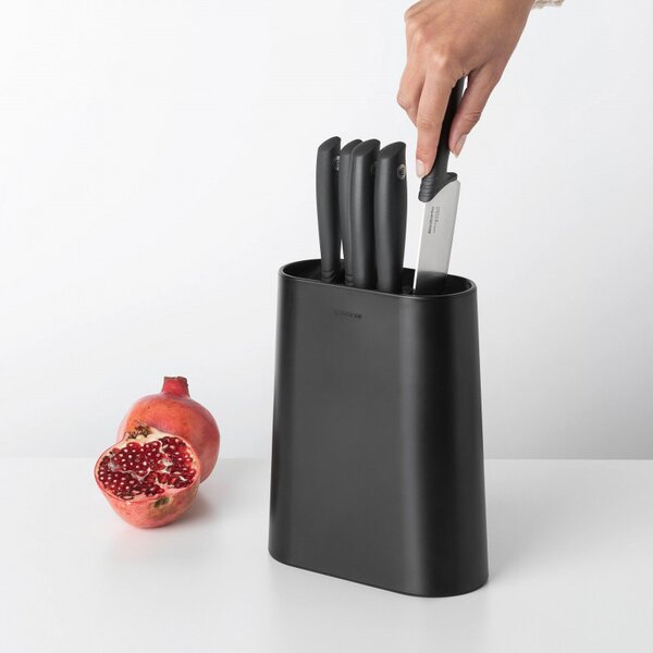 Комплект ножове 5 бр Brabantia Tasty+ 1001177, Закалена стомана, Устойчиви на надраскване и корозия, Тъмносив