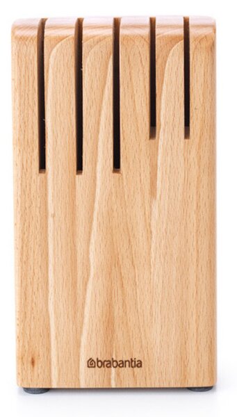 Поставка за ножове Brabantia Profile 1003297, До 5 ножа, Стилен дизайн, Бук, Кафяв