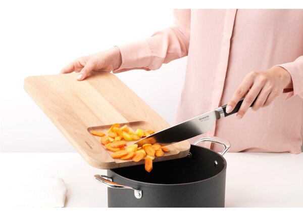 Готварски нож Brabantia Profile 1003296, 19.5 см, Закалена стомана, Устойчив на надраскване и корозия, Черен