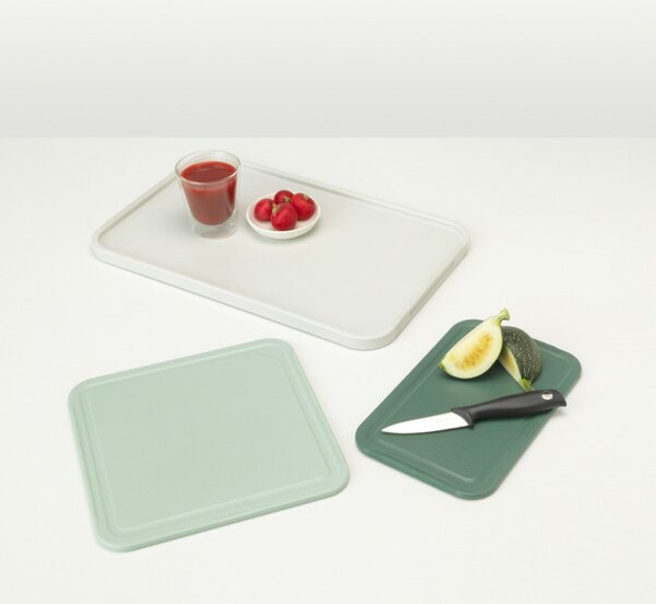 Комплект 3 бр дъски за рязане Brabantia Tasty+ 1003309, Неплъзгащи се, Лесни за почистване, Зелен/Бял