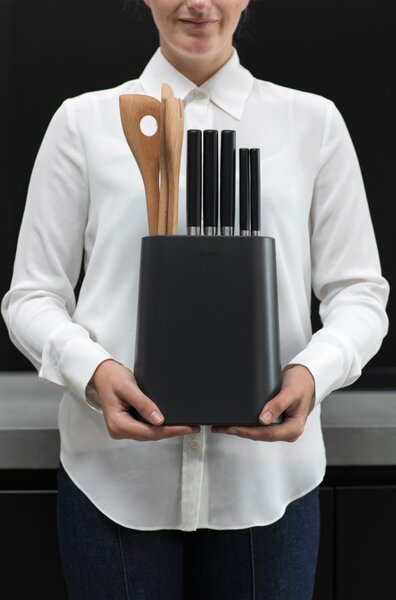 Поставка за ножове Brabantia 1004149, Държач за прибори, Неплъзгаща основа, Тъмносив