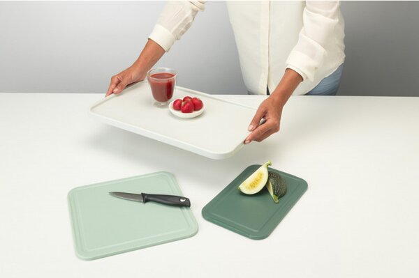 Комплект 3 бр дъски за рязане Brabantia Tasty+ 1003309, Неплъзгащи се, Лесни за почистване, Зелен/Бял