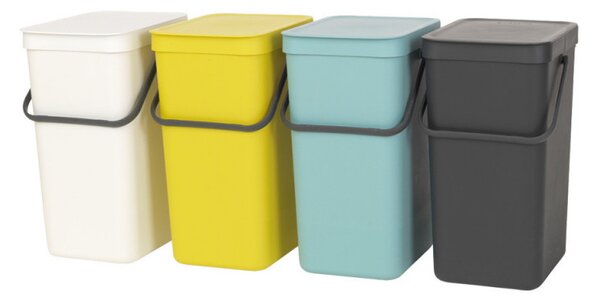 Кош за разделно събиране на боклук Brabantia Sort&Go 648978, 16 л, Дръжка, Възможност за стенен монтаж, Тъмносив
