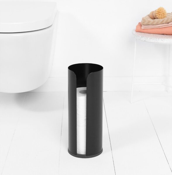 Стойка за резервна тоалетна хартия Brabantia ReNew 1003471, Тройна, Устойчива на корозия, Черен/мат
