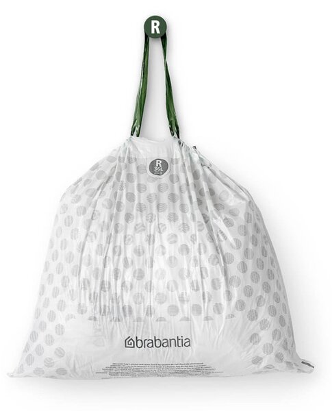 Торбички за кош Brabantia PerfectFit Bo 1005588, Размер R, 36 л, 20 броя, Бял