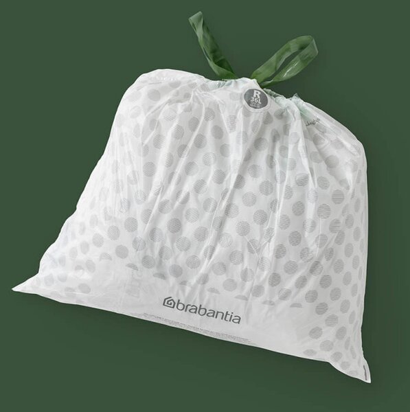 Торбички за кош Brabantia PerfectFit Bo 1005588, Размер R, 36 л, 20 броя, Бял