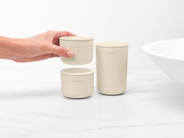 Комплект за съхранение на принадлежности Brabantia ReNew 1006269, 3 части, Меко дъно против пързаляне, Бежов