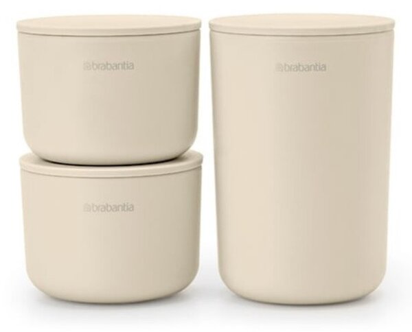 Комплект за съхранение на принадлежности Brabantia ReNew 1006269, 3 части, Меко дъно против пързаляне, Бежов