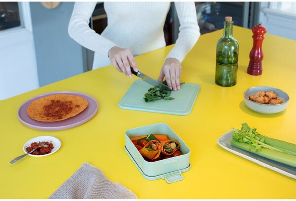 Кутия за храна Brabantia Make&Take 1006282, 1.1 л, Закопчалки, Без BPA, Зелен