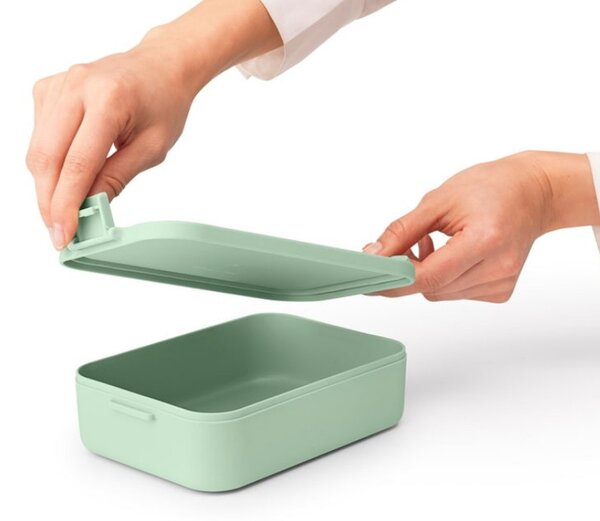 Кутия за храна Brabantia Make&Take 1006282, 1.1 л, Закопчалки, Без BPA, Зелен
