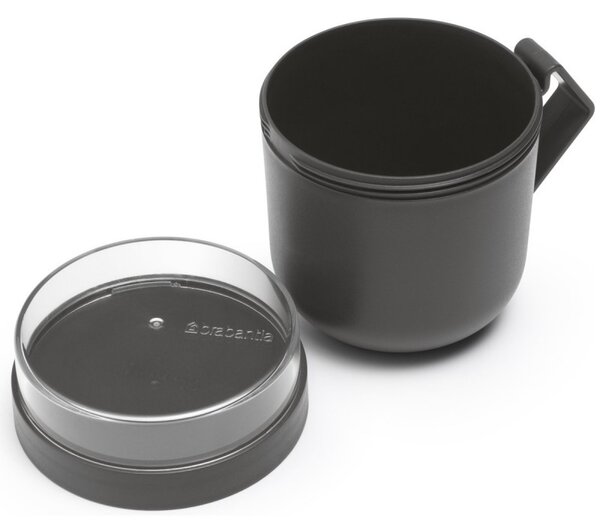 Чаша за супа с капак Brabantia Make&Take 1006293, 600+180 мл, Винтов капак, Без BPA, Тъмносив