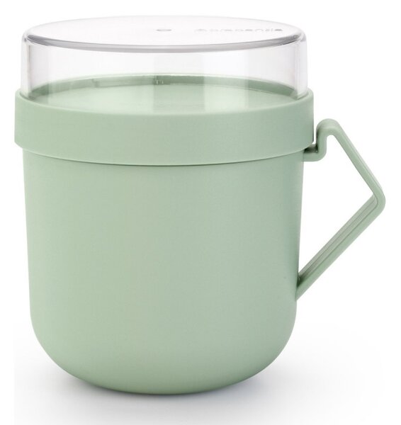 Чаша за супа с капак Brabantia Make&Take 1006294, 600+180 мл, Винтов капак, Без BPA, Зелен
