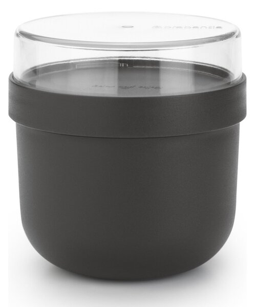 Купа за закуска Brabantia Make&Take 1006296, 500+180 мл, Винтово затваряне, Без BPA, Тъмносив
