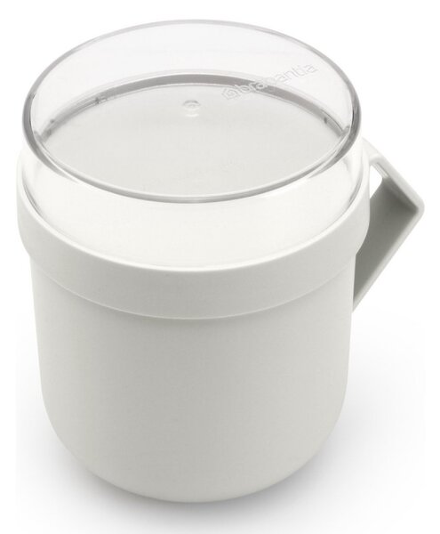Чаша за супа с капак Brabantia Make&Take 1006295, 600+180 мл, Винтов капак, Без BPA, Сив