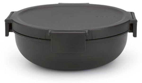 Купа за салата Brabantia Make&Take 1006302, 1.3 л, Херметично затваряне, Без BPA, Тъмносив