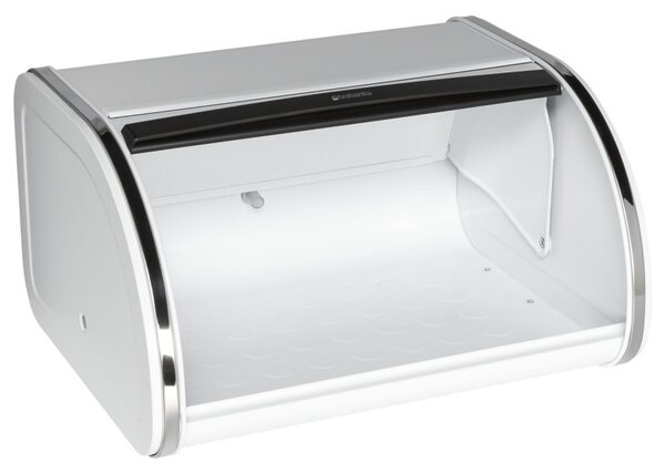 Кутия за хляб Brabantia Roll Top 1003254, 11 л, 31.6x26.5 см, Специална структура, Бял/Инокс