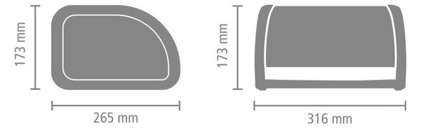 Кутия за хляб Brabantia Roll Top 646888, 11 л, 31.6x26.5 см, Специална структура, Инокс