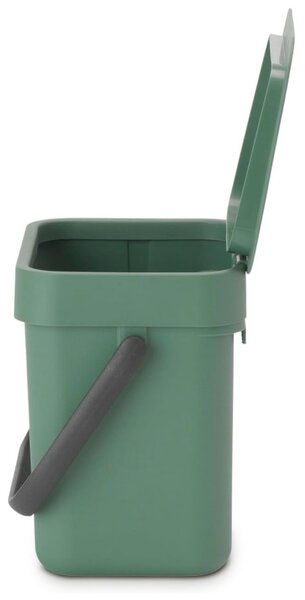 Кош за разделно събиране на боклук Brabantia Sort&Go 1003229, 3 л, Дръжка, Възможност за стенен монтаж, Тъмнозелен