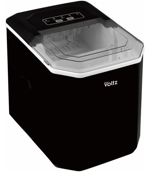 Ледогенератор Oliver Voltz OV51447B, 120W, 12 кг/24 часа, 1.3 л, 9 кубчета за цикъл работа, Индикатор за лед и вода, Черен