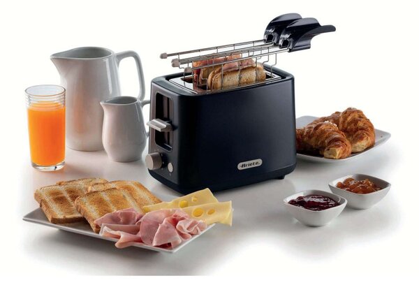 Тостер за хляб Ariete BREAKFAST 0157/03, 760W, 2 филии, Бутон стоп, 7 степени, Подвижна тава за трохи, Черен
