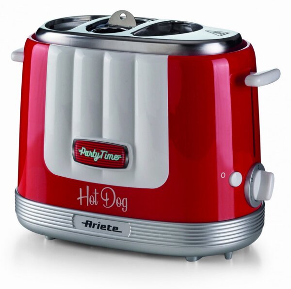 Уред за хот-дог Ariete PARTY TIME 0206/00, 650W, 4 отделения, 5 степени, Стоп функция, Червен