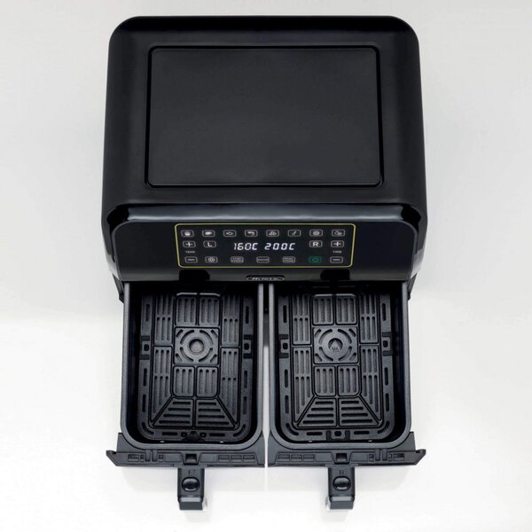 Двоен фритюрник с горещ въздух Ariete DUAL 4623/00, 1700W, 8 л, 8 програми, 35-200C, Синхронизиране, LCD сензорен панел, Черен