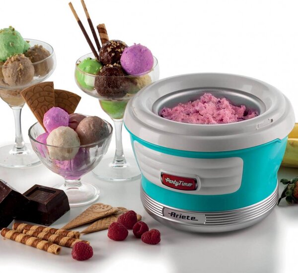 Машина за сладолед Ariete PARTY TIME 0643/01, 12W, 1.5 л, 30 мин, Подвижна купа, Тюркоаз