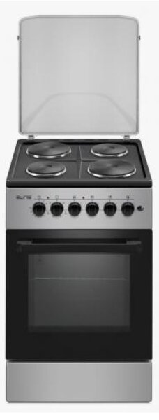 Готварска печка Elite FSEC-0545BG, 1500W, 58 л, Вентилатор, Двойна стъклена врата, Черен/сив
