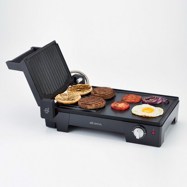 Електрическа скара 3в1 Ariete MULTI GRILL 1916/10, 2400 W, 60x25 см, Разтегателна повърхност, Термостат, Черен